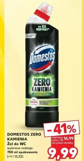 Kaufland Domestos Zero Kamienia Lime Żel do toalet 750 ml oferta