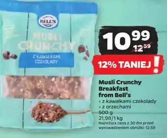 Netto Musli crunchy z kawałkami czekolady Breakfast From Bell's oferta