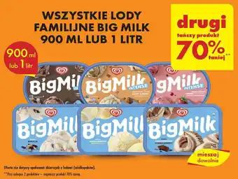 Biedronka Lody świeże mleko i czekolada intense Algida Big Milk oferta