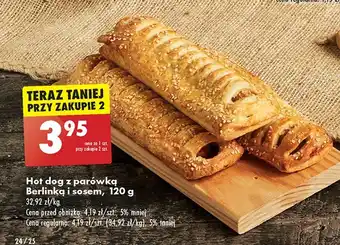 Biedronka Hot dog z parówką berlinką i sosem oferta