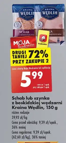 Biedronka Szynka z beskidzkiej wędzarni Kraina Wędlin oferta