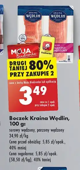 Biedronka Boczek surowy wędzony Kraina Wędlin oferta