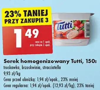 Biedronka Serek truskawka Tutti oferta