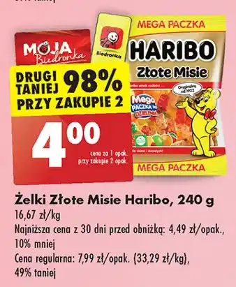 Biedronka Żelki Haribo Złote Misie oferta