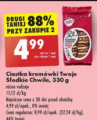 Biedronka Ciastka kremówki dekorowane z wiśnią Twoje Słodkie Chwile oferta