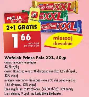 Biedronka Wafelek classic Prince Polo Xxl oferta