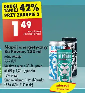 Biedronka Napój energetyczny mojito Be Power oferta