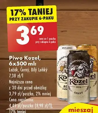 Biedronka Piwo Kozel Bily Lehky oferta