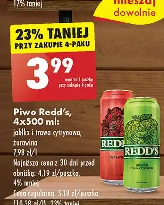 Biedronka Piwo Redd's Cranberry oferta