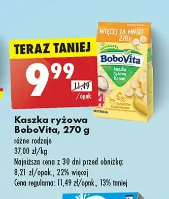 Biedronka Kaszka ryżowa bananowa Bobovita oferta