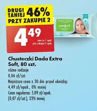 Biedronka Chusteczki wilgotne comfort Dada Extra Soft oferta