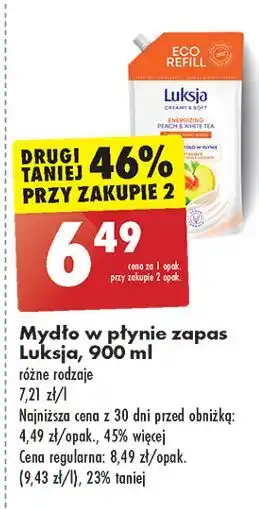 Biedronka Mydło w płynie peach & white tea Luksja Creamy Soft oferta