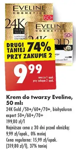 Biedronka Luksusowy krem-koncentrat 70+ na dzień i noc spf 8 Eveline Biohyaluron 4D oferta