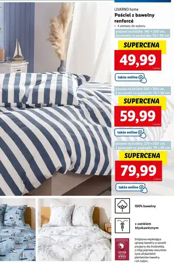 Lidl Pościel z bawełną renforce 140 x 200 cm + 70 80 Livarno Home oferta