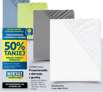 Lidl Prześcieradło jersey z gumką 90-100 x 200 cm Livarno Home oferta