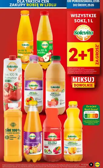 Lidl Sok pomarańczowy 100% Solevita oferta