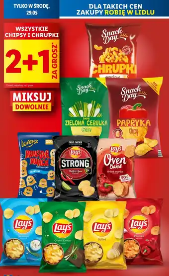 Lidl Chipsy zielona cebulka Snack Day oferta