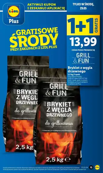 Lidl Brykiet wegla drzewnego Grill And Fun oferta