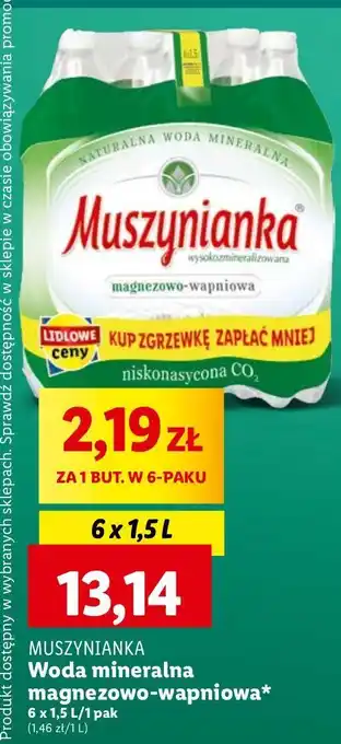Lidl Woda niegazowana Muszynianka oferta