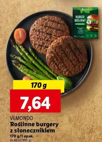 Lidl Burger roślinny ze słonecznikiem Vemondo oferta