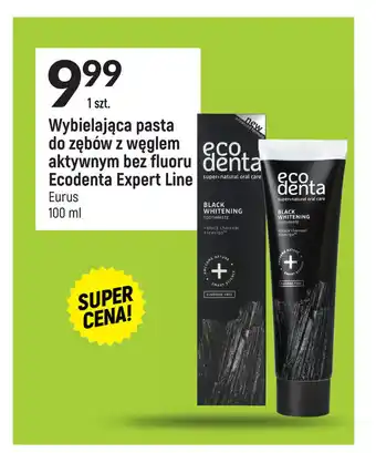 E.Leclerc Wybielająca pasta do zębów z węglem aktywnym bez fluoru Ecodenta Expert Line 100ml oferta