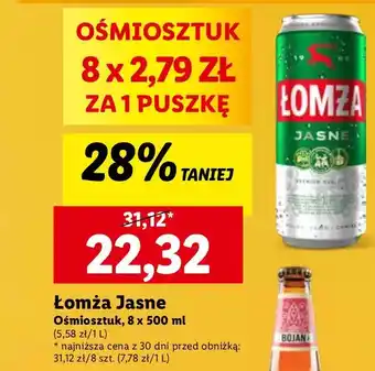 Lidl Piwo Łomża Jasne (Dawniej Export) oferta