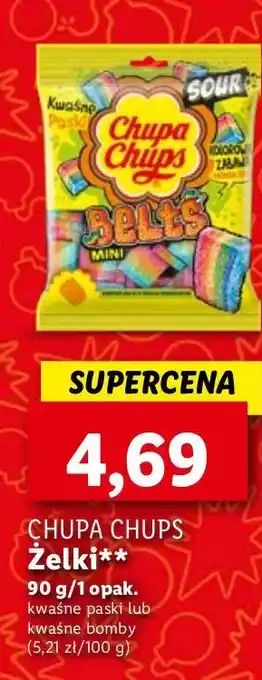 Lidl Żelki kwaśne Chupa Chups Belts Mini oferta