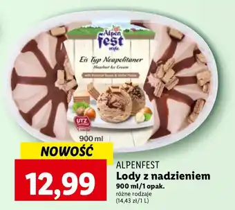 Lidl Lody z wafelkami neapolitańskimi Alpen Fest oferta