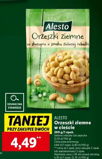 Lidl Orzeszki ziemne w cieście zielona cebulka Alesto oferta