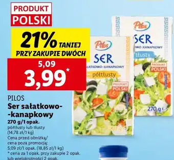 Lidl Ser sałatkowo-kanapkowy tłusty Pilos oferta