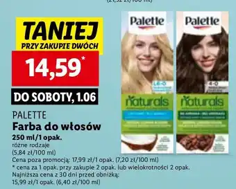 Lidl Farba do włosów 4-0 Palette Permanent Naturals Color Creme oferta