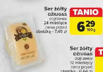 Carrefour Ser twardy dojrzewający 12 miesięcy Dziugas oferta
