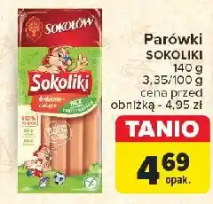 Carrefour Parówki drobiowo cielęce bez glutenu i laktozy Sokołów Sokoliki oferta