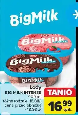 Carrefour Lody truskawka Algida Big Milk oferta