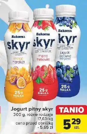 Carrefour Jogurt pitny jagoda-borówka amerykańska Bakoma Skyr oferta