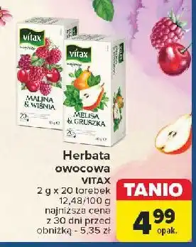 Carrefour Herbata melisa & gruszka Vitax Inspirations oferta