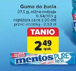 Carrefour Guma do żucia fresh mint Mentos Pure Fresh oferta