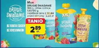 Carrefour Mus malina jagoda jabłko banan Drugie Śniadanie oferta