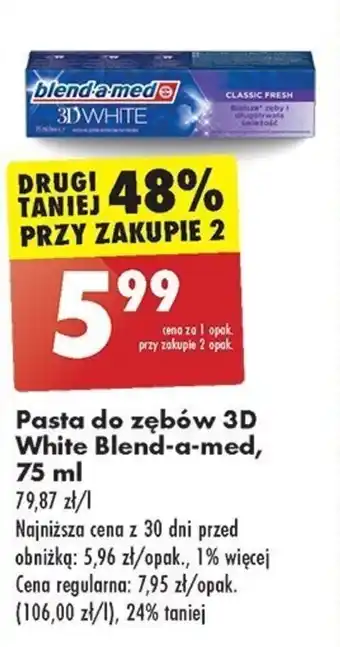 Biedronka Pasta do zębów 3D White Blend-a-med, 75 ml oferta