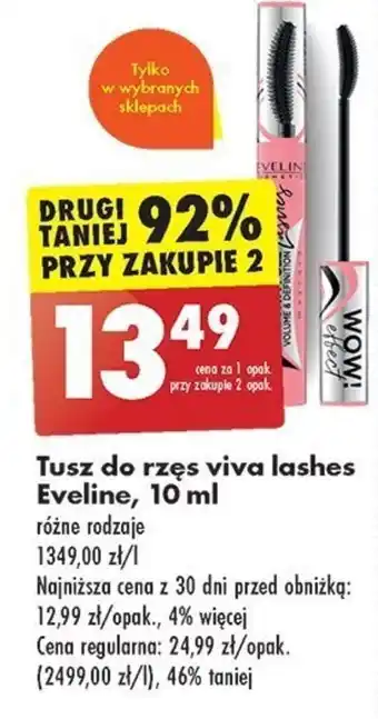 Biedronka Tusz do rzęs viva lashes Eveline, 10 ml oferta