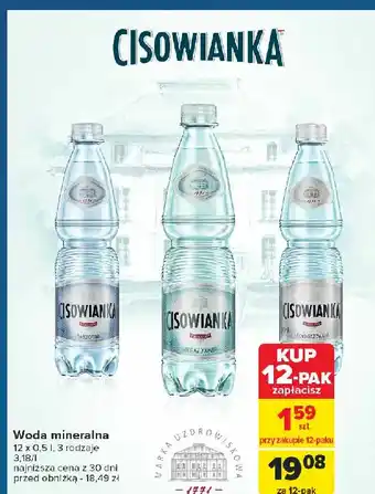 Carrefour Woda gazowana Cisowianka oferta