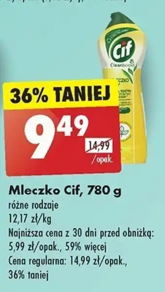 Biedronka Mleczko Cif, 780 g oferta