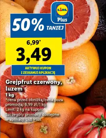 Lidl Grejpfrut czerwony, luzem 1 kg oferta