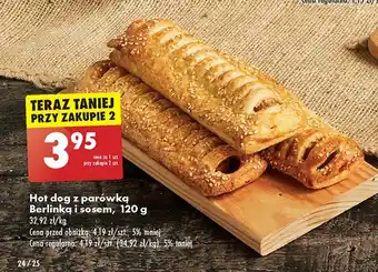 Biedronka Hot dog z parówką berlinką i sosem oferta