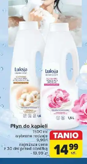 Carrefour Płyn do kąpieli rose & milk Luksja Creamy Soft oferta