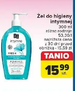 Carrefour Żel do higieny intymnej nawilżenie i odświeżenie fresh Aa Intymna oferta