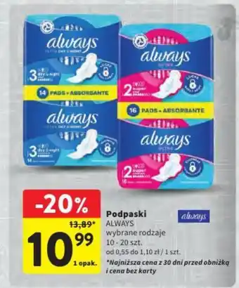 Intermarche Podpaski ALWAYS oferta