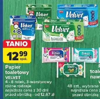 Carrefour Papier toaletowy delikatnie biały Velvet oferta