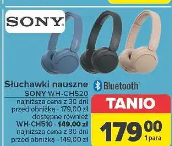 Carrefour Słuchawki wh-ch520 czarne Sony oferta