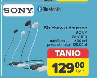 Carrefour Słuchawki wi-c100 czarne Sony oferta